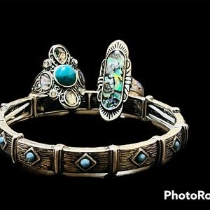 Turquoise & Abalone rings/bracelets